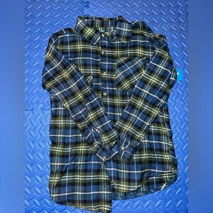 Boy’s Blue and Green Plaid Shirt
